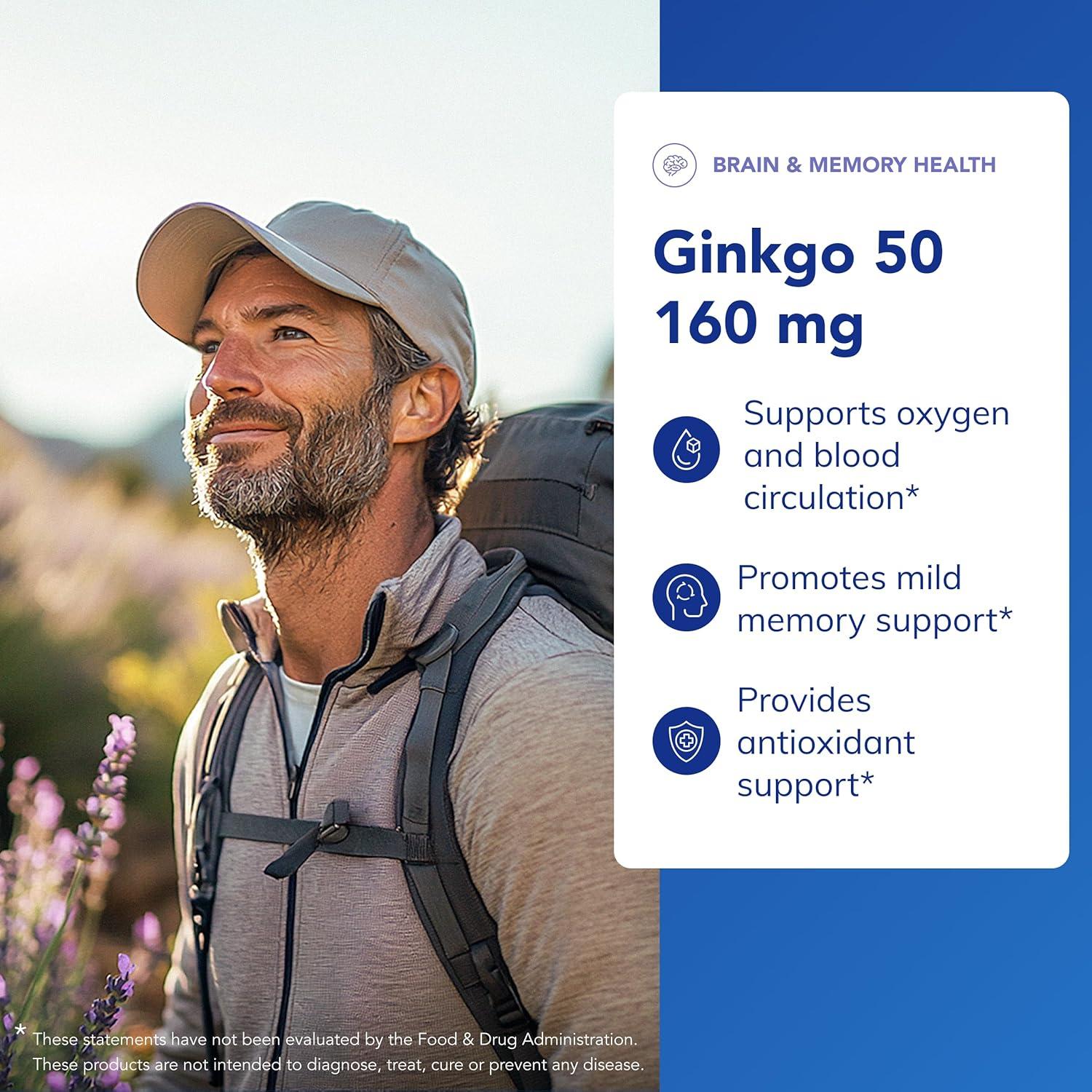 image:imagePure Encapsulations Ginkgo 50 160 mg Ginkgo Biloba Supplement to Support Oxygen Blood Circulation and Mild Memory Problems Associated with Aging 120 Capsules