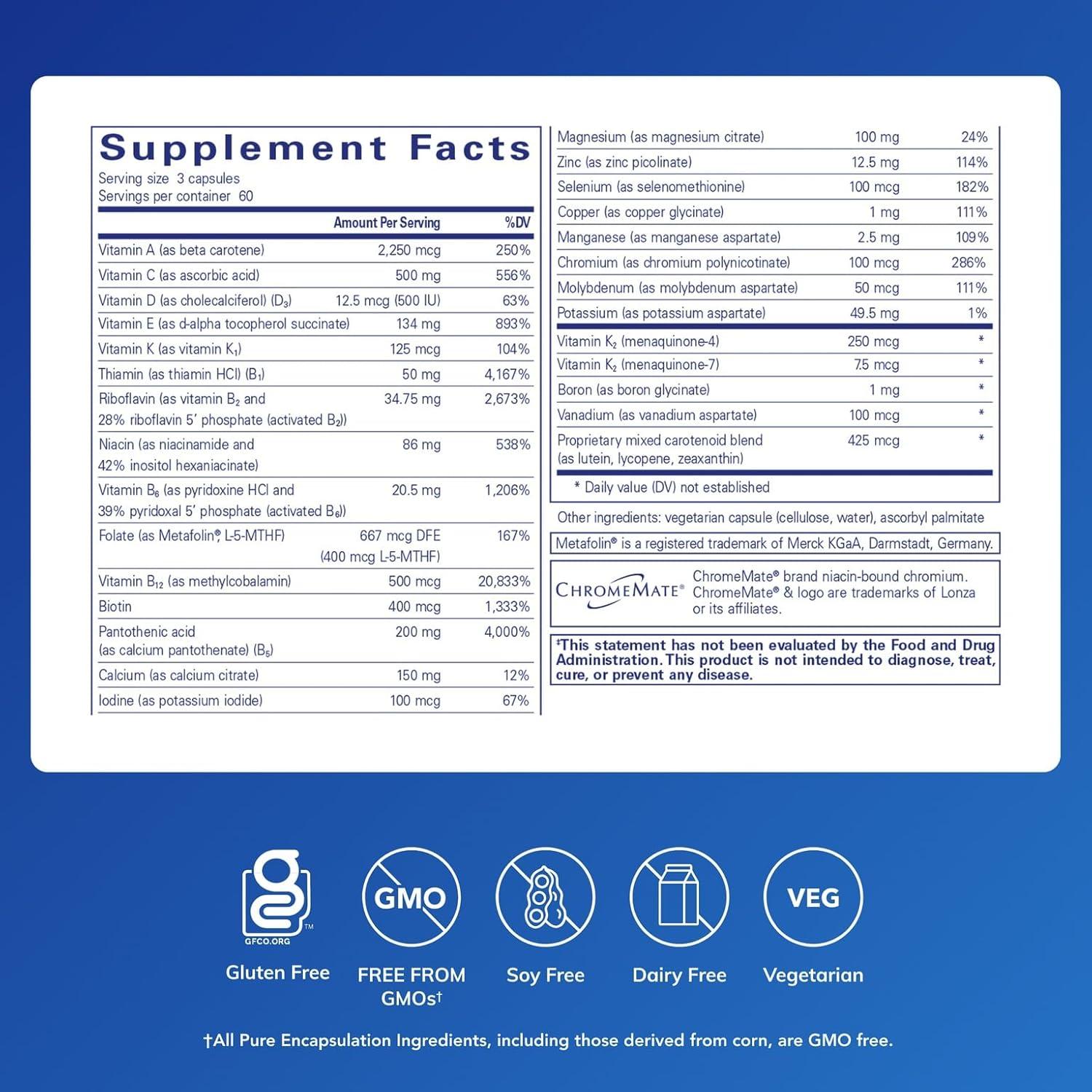 image:imagePure Encapsulations Nutrient 950 with Vitamin K 180s Multivitamin amp Mineral Supplement Bone amp Arterial Support Optimal Absorption Gluten Free amp NonGMO 180 Capsules