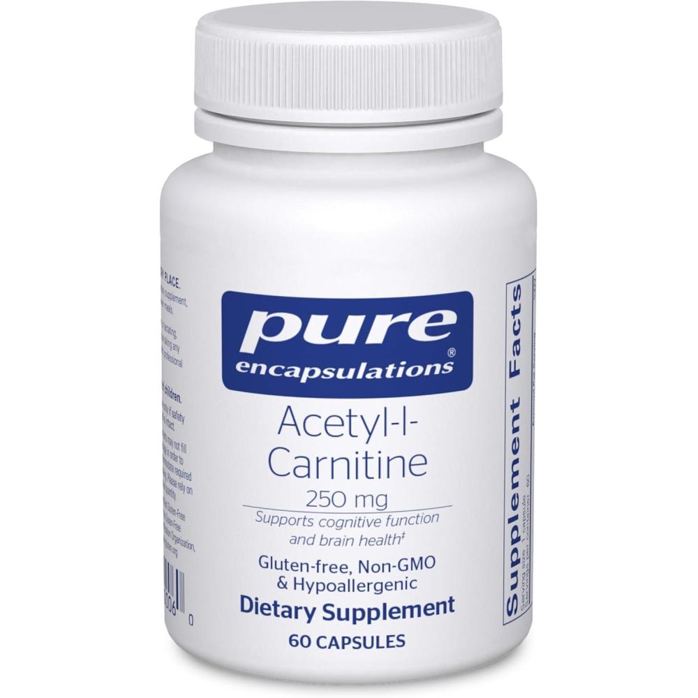 image:imagePure Encapsulations AcetylLCarnitine 250 mg Memory amp Brain Supplement Brain Support amp Focus Gluten Free amp NonGMO 60 Capsules60 Count Pack of 1