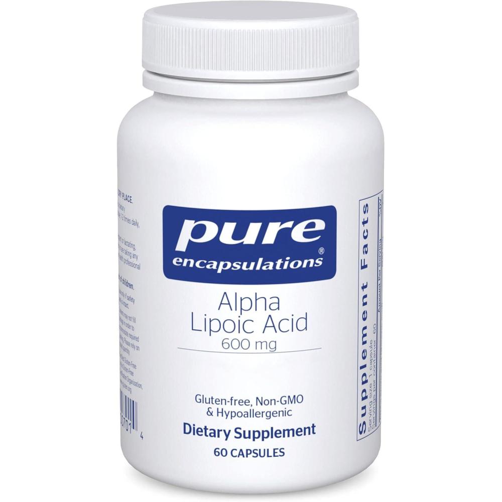 image:imagePure Encapsulations Alpha Lipoic Acid 600 mg ALA Supplement for Liver Support Antioxidants Nerve Health Cardiovascular Health amp Carbohydrate Support Premium Alpha Lipoic Acid 120 Capsules60 Count Pack of 1