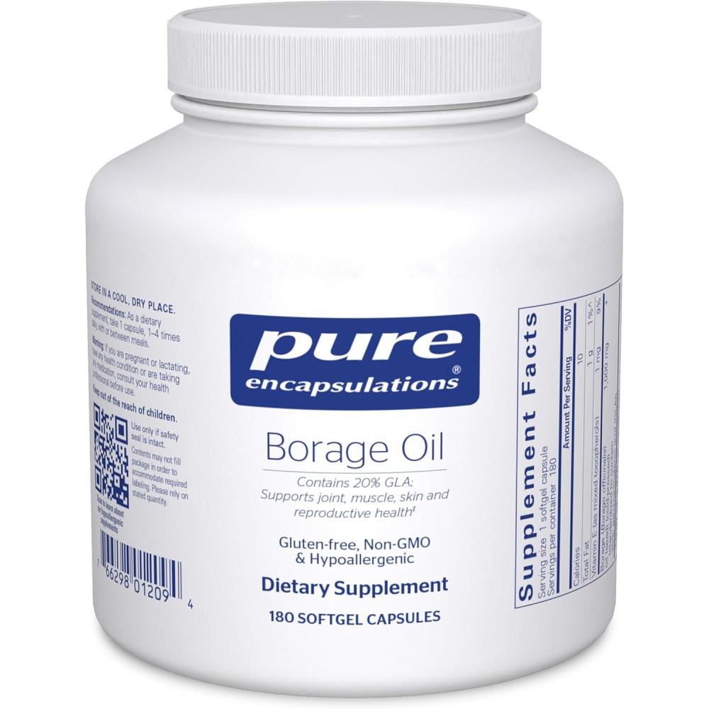 image:imagePure Encapsulations Borage Oil Hypoallergenic Dietary Supplement 180 Softgel Capsules180 Count Pack of 1