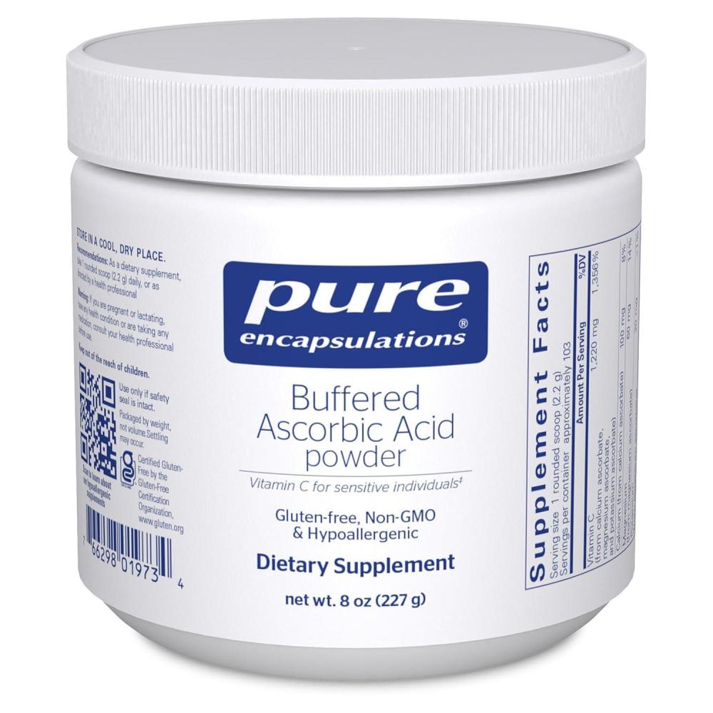 image:imagePure Encapsulations Buffered Ascorbic Acid Powder Vitamin C Supplement for Sensitive Individuals 8 Ounces