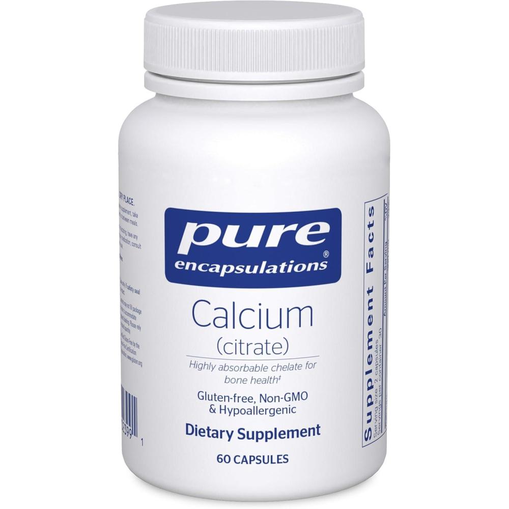image:imagePure Encapsulations Calcium Citrate Supplement for Bone Teeth Colon and Cardiovascular Health Support with Premium Calcium Citrate 180 Capsules60 Count Pack of 1