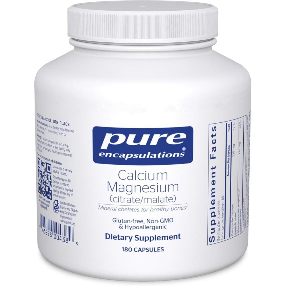 image:imagePure Encapsulations Calcium Magnesium CitrateMalate Supplement to Support Bone and Cardiovascular Health 180 Capsules