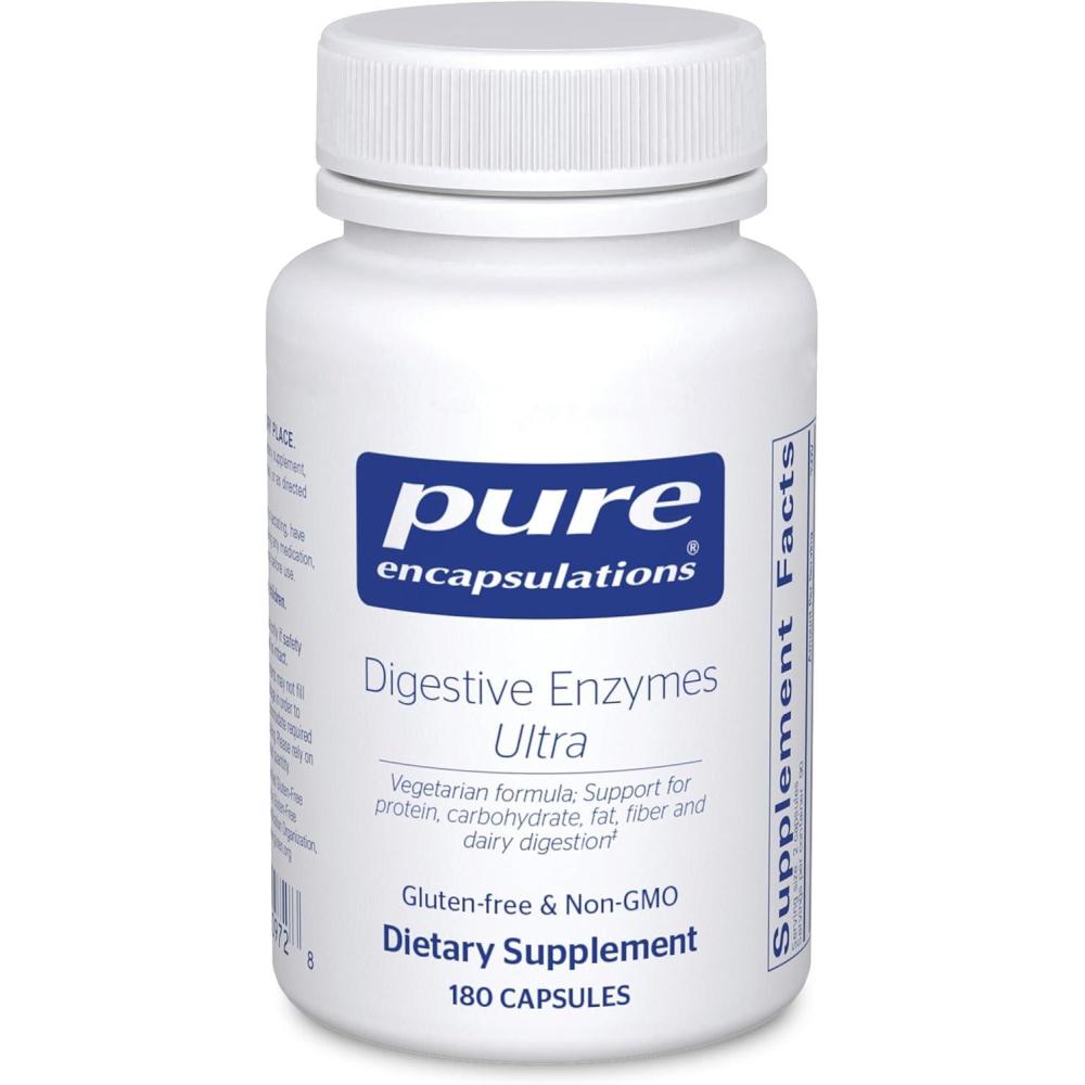 image:imagePure Encapsulations Digestive Enzymes Ultra Vegetarian Digestive Enzyme Supplement to Support Protein Carb Fiber and Dairy Digestion 180 Capsules180 Count Pack of 1