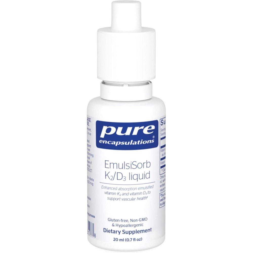 image:imagePure Encapsulations EmulsiSorb K2D3 Liquid EnhancedAbsorption Emulsified Vitamin K2 and Vitamin D3 for Vascular Health Support 07 Fl Oz