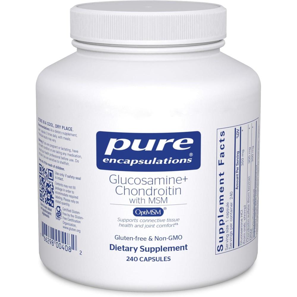 image:imagePure Encapsulations Glucosamine Chondroitin with MSM Supports Joint Health amp Normal Cartilage Formation Maintains Enzyme Activity GlutenFree amp NonGMO 240 Capsules240 Count Pack of 1