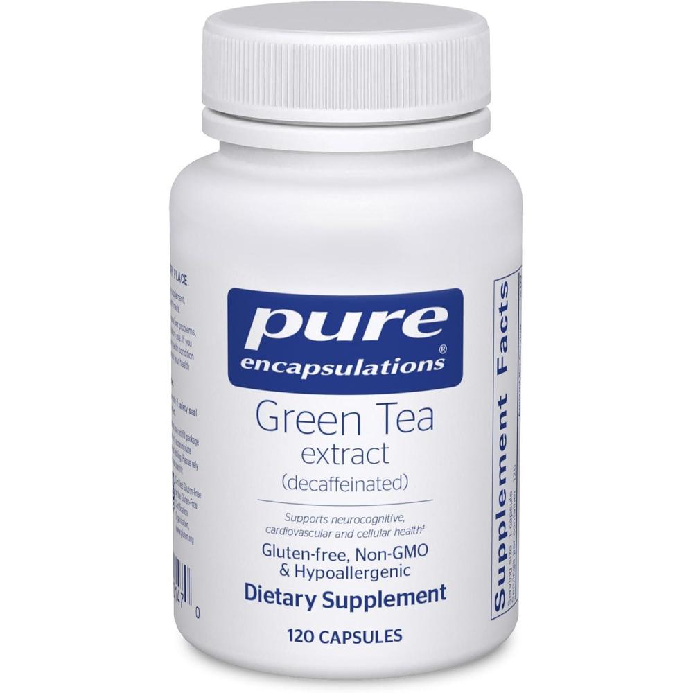 image:imagePure Encapsulations Green Tea Extract Decaffeinated Hypoallergenic Antioxidant Support for All Cells in the Body 120 Capsules120 Count Pack of 1