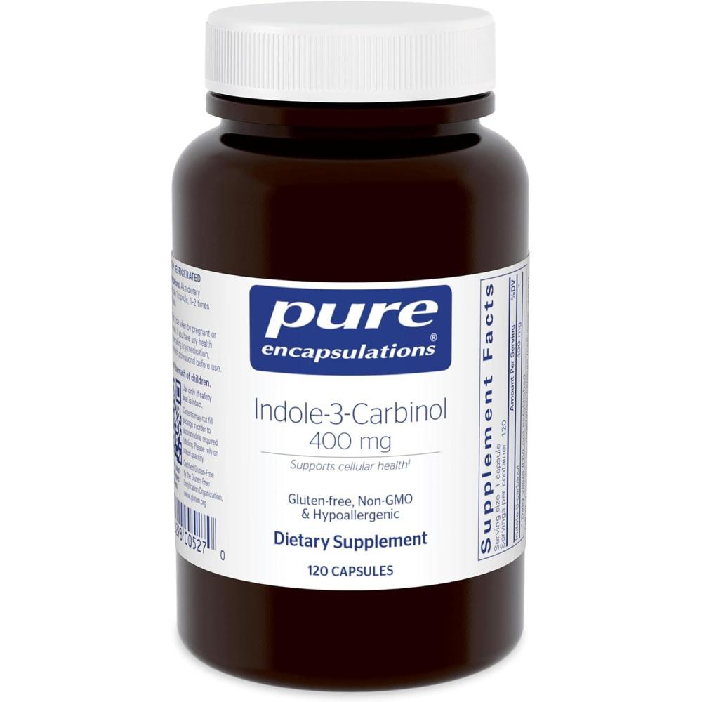 image:imagePure Encapsulations Indole3Carbinol 400 mg Supports Healthy Breast and Cervical Cell Function 120 Capsules1 Count Pack of 120