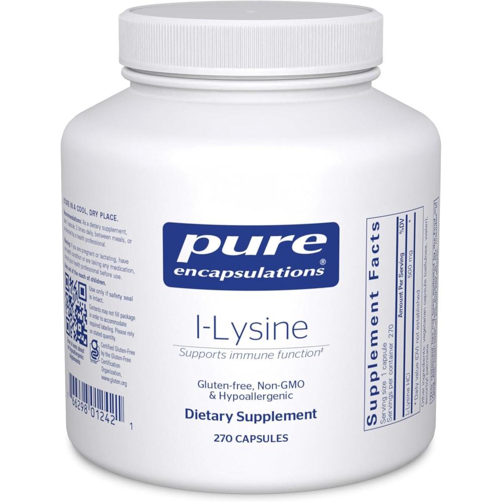 image:imagePure Encapsulations LLysine Essential Amino Acid Supplement for Immune Support amp Gum Lip Health with LLysine HCl 90 Capsules270 Count Pack of 1