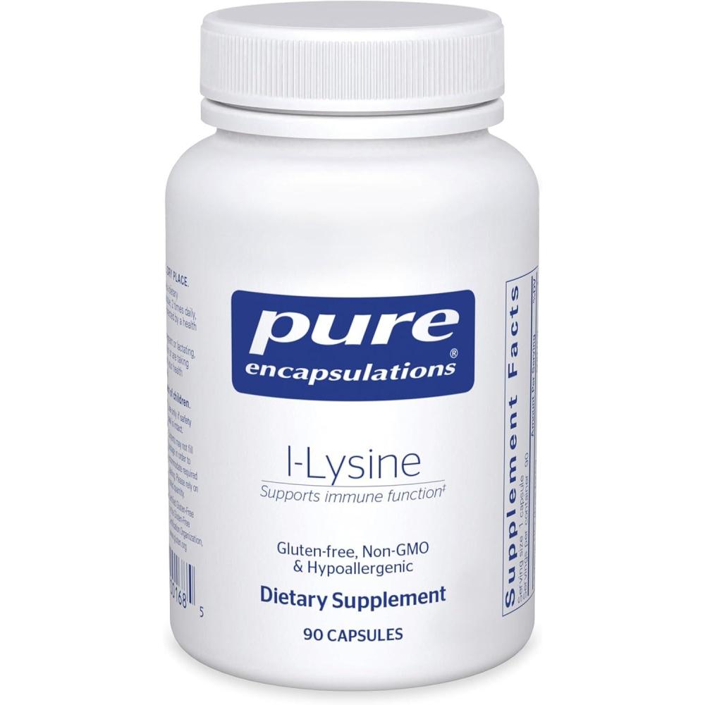 image:imagePure Encapsulations LLysine Essential Amino Acid Supplement for Immune Support amp Gum Lip Health with LLysine HCl 90 Capsules90 Count Pack of 1