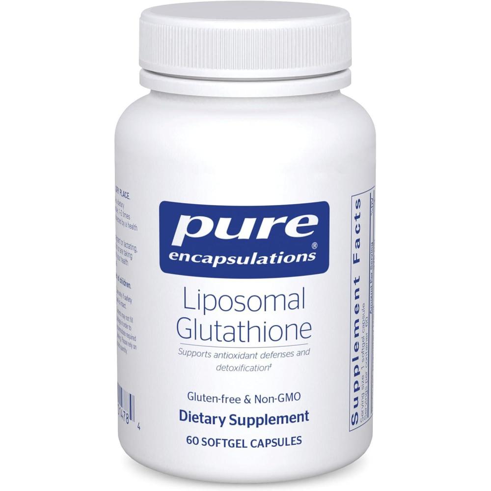 image:imagePure Encapsulations Liposomal Glutathione Immune Support amp Liver Detox Antioxidant Protection with Setria Glutathione NonGMO 60 Softgel Capsules60 Count Pack of 1