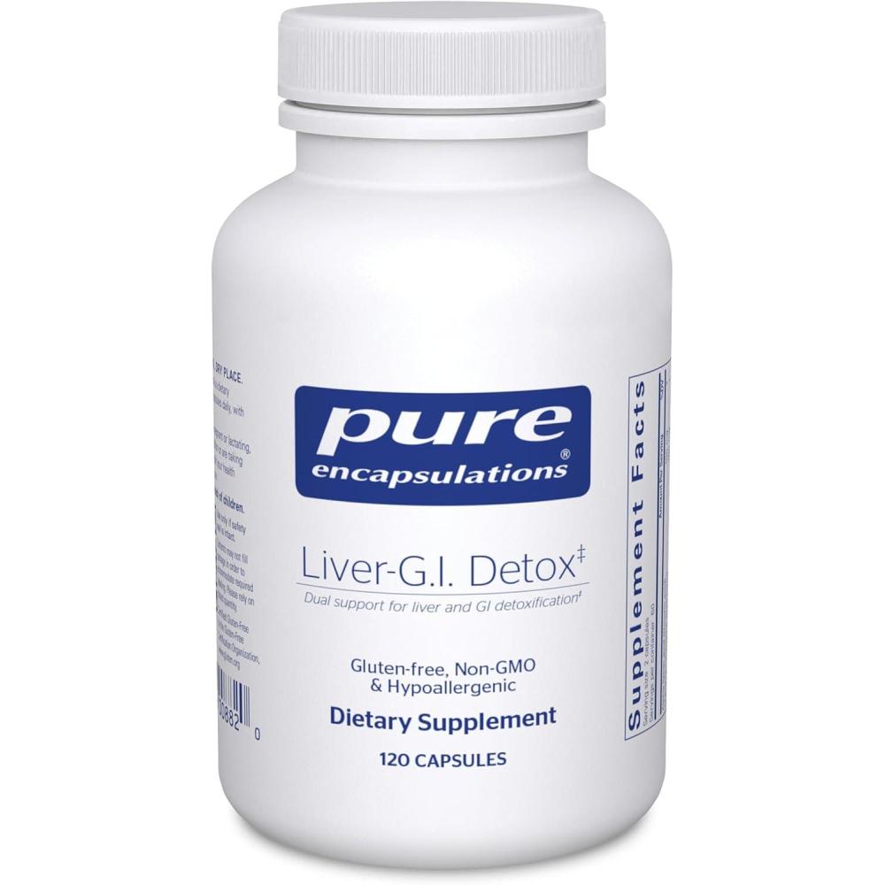 image:imagePure Encapsulations LiverGI Detox Liver Cleanser amp GI Detox with Alpha Lipoic Acid amp Curcumin Extract Gluten Free amp NonGMO 60 Capsules120 Count Pack of 1