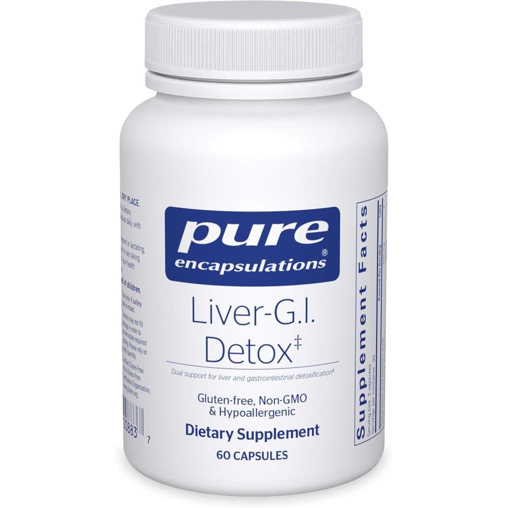 image:imagePure Encapsulations LiverGI Detox Liver Cleanser amp GI Detox with Alpha Lipoic Acid amp Curcumin Extract Gluten Free amp NonGMO 60 Capsules60 Count Pack of 1