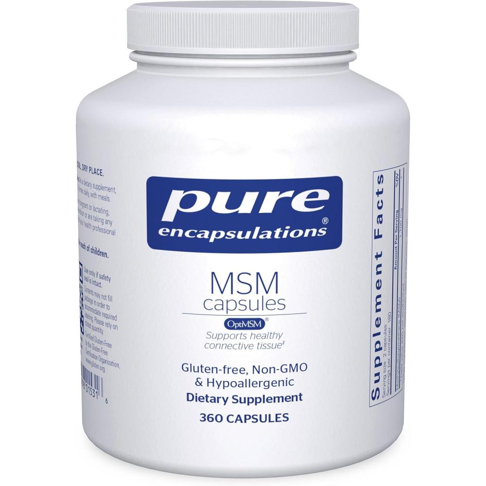 image:imagePure Encapsulations MSM Capsules Sulfur Supplement to Support Joints Immune System Connective Tissue and Respiratory Health 360 Capsules360 Count Pack of 1