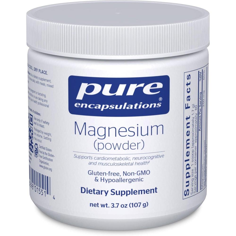 image:imagePure Encapsulations Magnesium Powder Supports Cardiovascular Function Muscle Function and Calming 37 Ounces