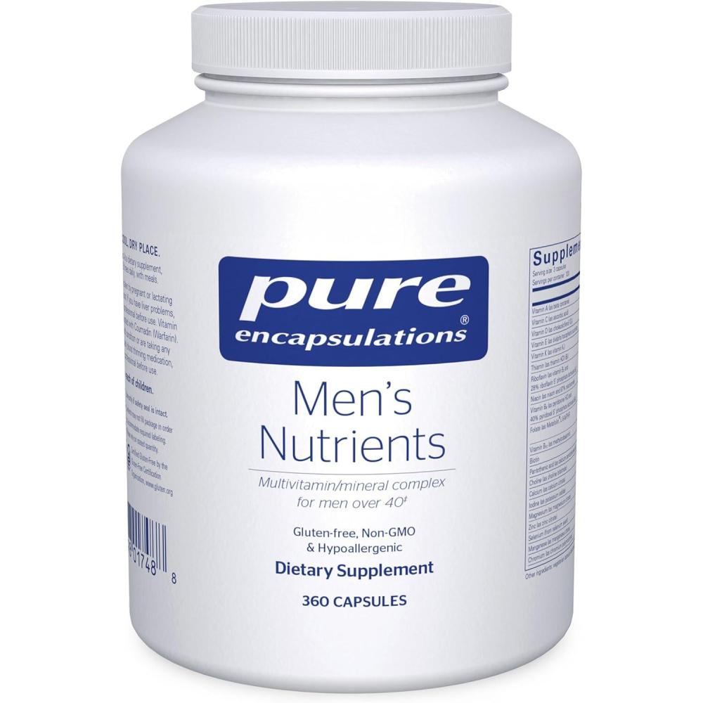 image:imagePure Encapsulations Mens Nutrients Multivitamin Mineral Supplement to Support Energy Endurance amp Stamina in Men Over 40 with Vitamin D Vitamin C amp Trace Minerals 180 Capsules360 Count Pack of 1