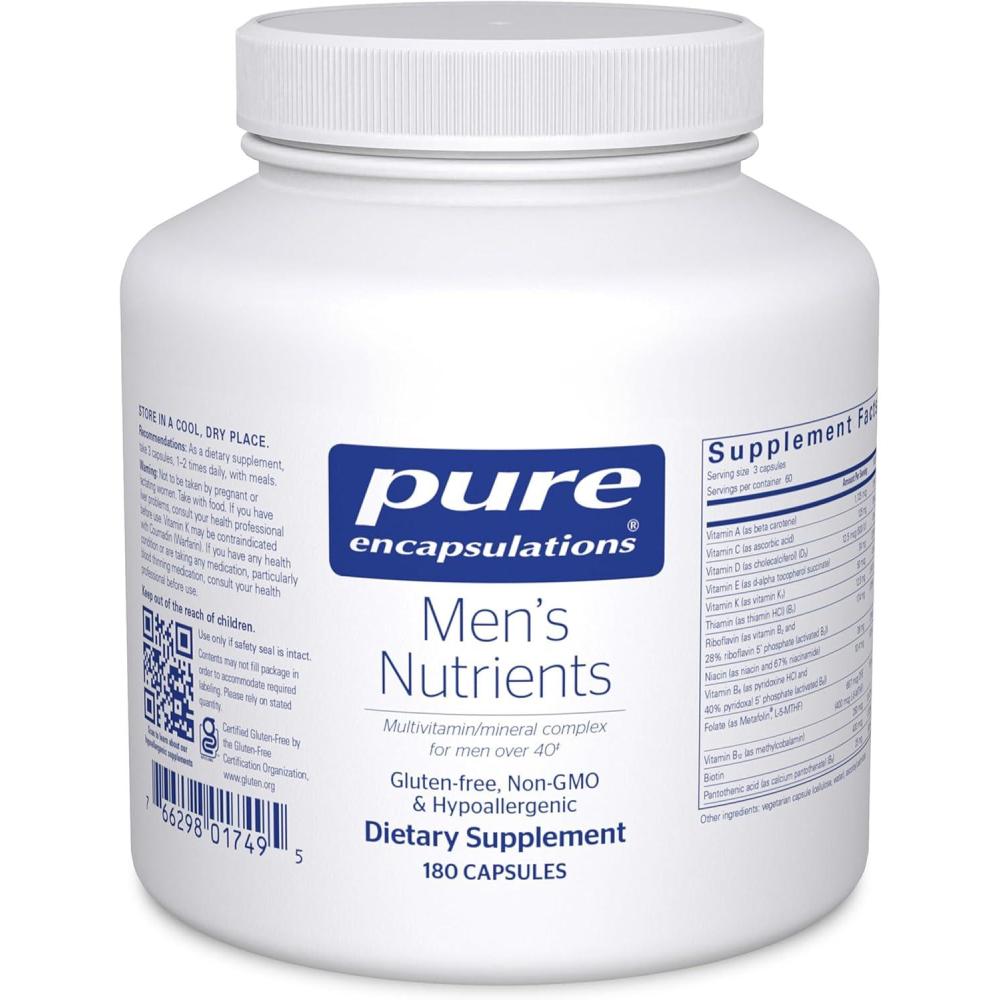 image:imagePure Encapsulations Mens Nutrients Multivitamin Mineral Supplement to Support Energy Endurance amp Stamina in Men Over 40 with Vitamin D Vitamin C amp Trace Minerals 180 Capsules180 Count Pack of 1