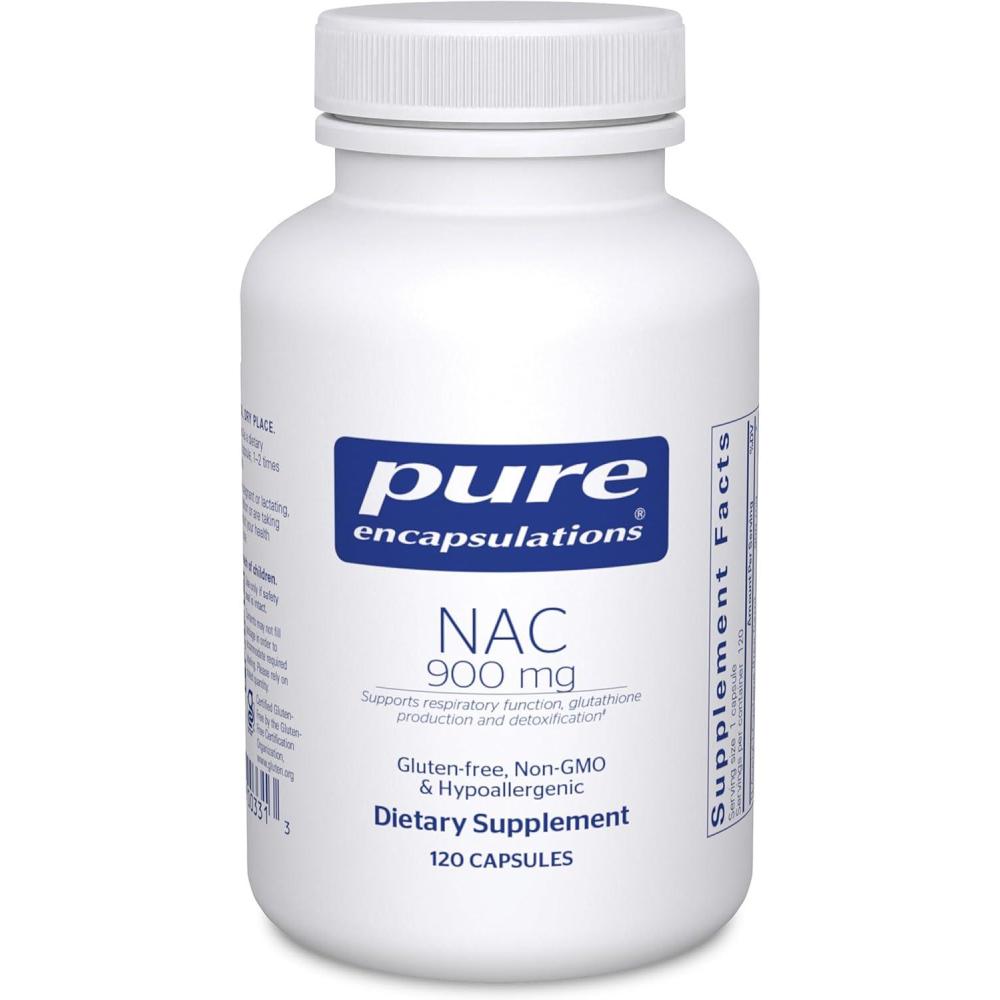 image:imagePure Encapsulations NAC 900 mg NAcetyl Cysteine Amino Acid Supplement for Lung amp Immune Support Liver amp Antioxidants 120 Capsules120 Count Pack of 1