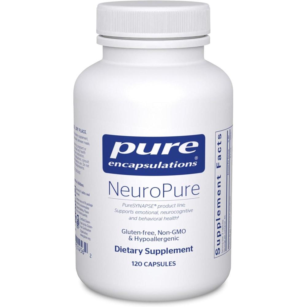 image:imagePure Encapsulations NeuroPure Hypoallergenic Supplement with Enhanced Support for Calmness and Stress Relief 120 Capsules120 Count Pack of 1