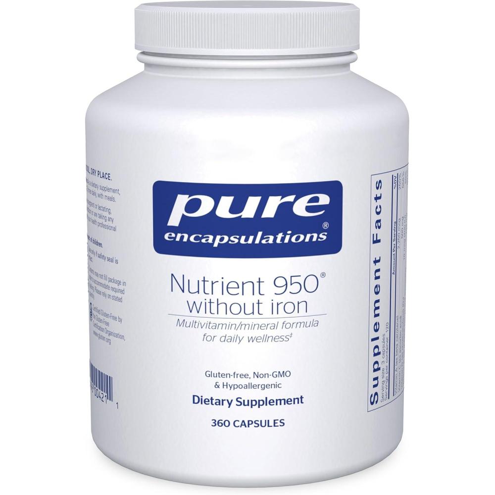 image:imagePure Encapsulations Nutrient 950 Without Iron Supplement to Support Cardiovascular Immune and Cellular Health Bones Hormone Metabolism and Carbohydrate Utilization 360 Capsules360 Count Pack of 1