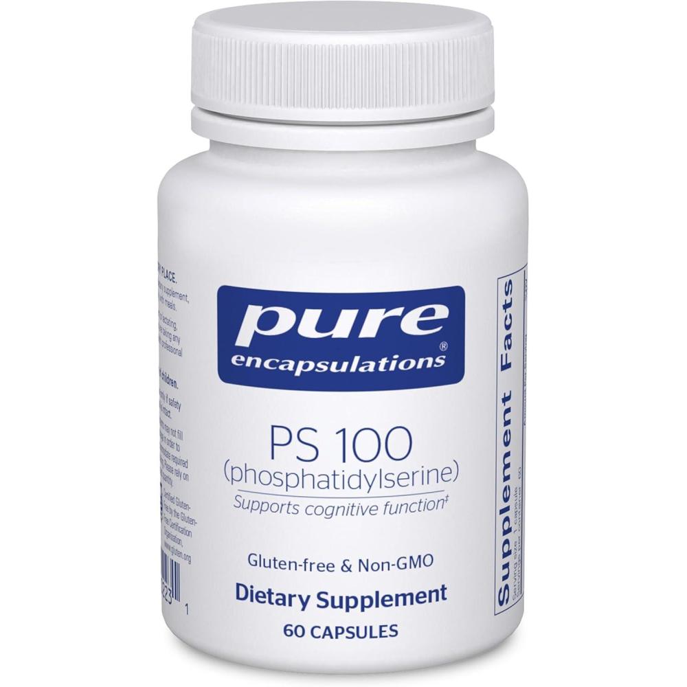 image:imagePure Encapsulations PS 100 Phosphatidylserine Amino Acid Supplement for Brain and Memory 120 Capsules60 Count Pack of 1