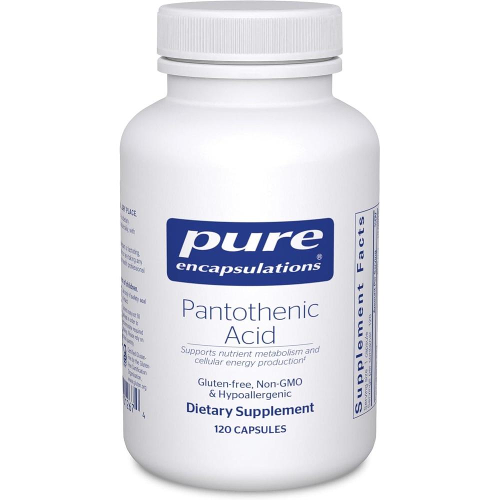 image:imagePure Encapsulations Pantothenic Acid Hypoallergenic Supplement Supports Cellular Energy Production Adrenal and Cardiovascular Health 120 Capsules120 Count Pack of 1