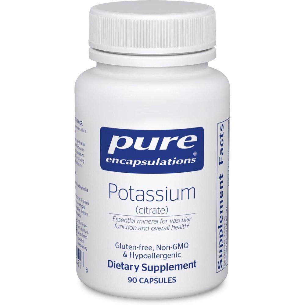 image:imagePure Encapsulations Potassium Citrate Essential Electrolyte Supplement to Support Nerve amp Muscle Function Adrenals Hormones Heart Health amp Energy Potassium Citrate Capsule 180 Capsules90 Count Pack of 1