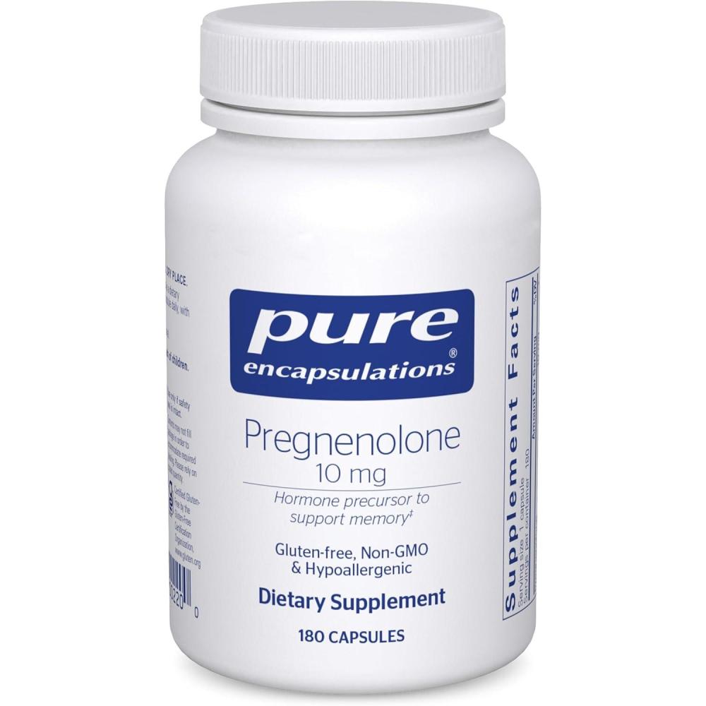 image:imagePure Encapsulations Pregnenolone 10 mg Support Memory amp Hormone Balance Hormone Precursor Gluten Free amp NonGMO 60 Capsules180 Count Pack of 1