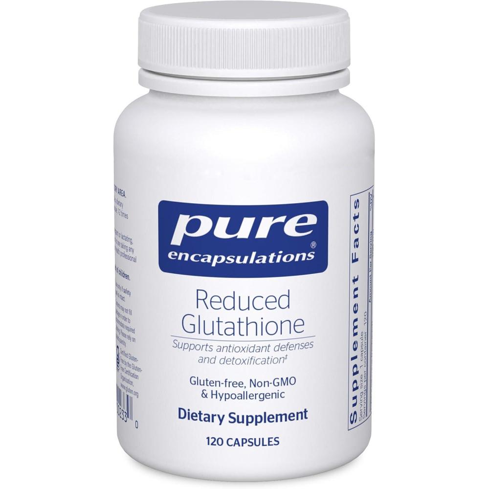 image:imagePure Encapsulations Reduced Glutathione Hypoallergenic Antioxidant Supplement to Support Liver and Cell Health 120 Capsules120 Count Pack of 1
