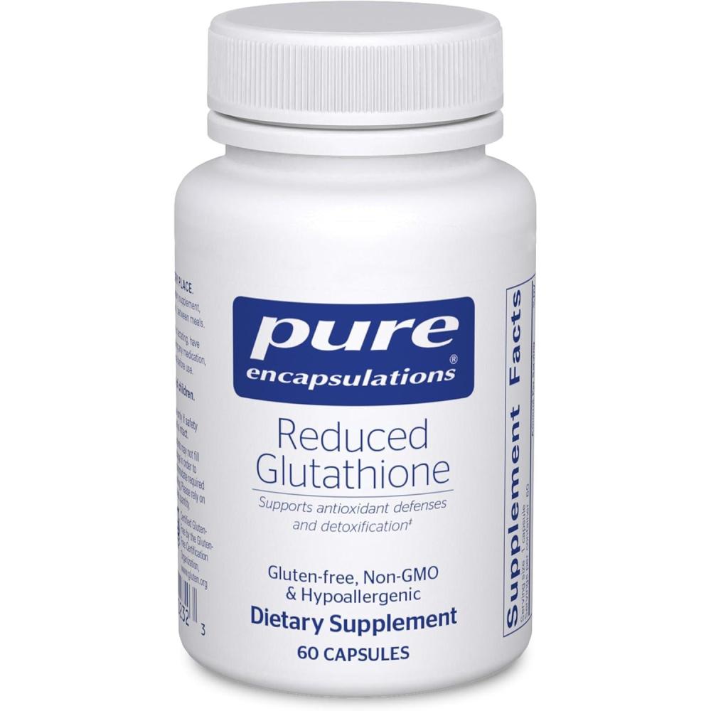 image:imagePure Encapsulations Reduced Glutathione Hypoallergenic Antioxidant Supplement to Support Liver and Cell Health 120 Capsules60 Count Pack of 1