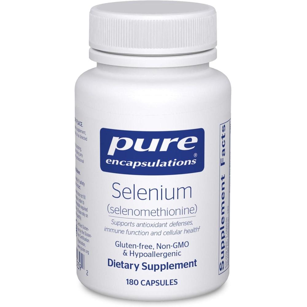 image:imagePure Encapsulations Selenium 200 mcg for Healthy Cellular Function Immune System amp Antioxidant Defenses Mineral Supplement Vegan amp Gluten Free 60 Capsules180 Count Pack of 1
