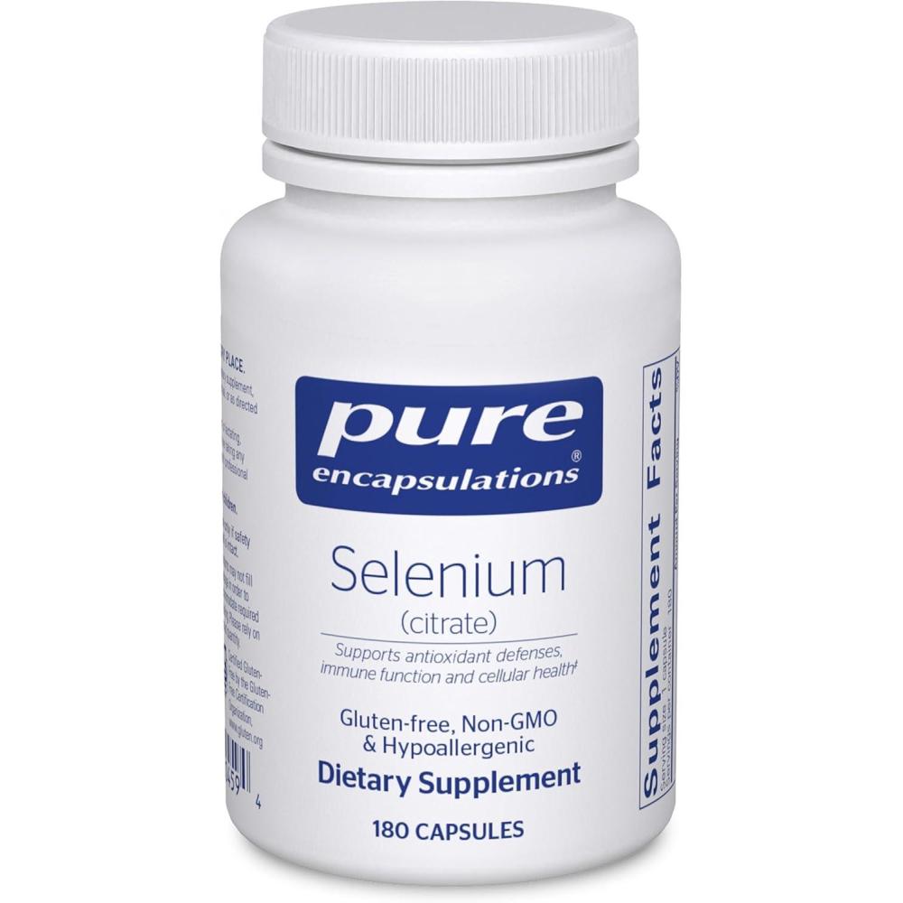 image:imagePure Encapsulations Selenium Citrate for Immune System Support amp Cellular Health Antioxidant Supplement Supports Blood Flow Gluten Free amp Vegan 180 Capsules180 Count Pack of 1