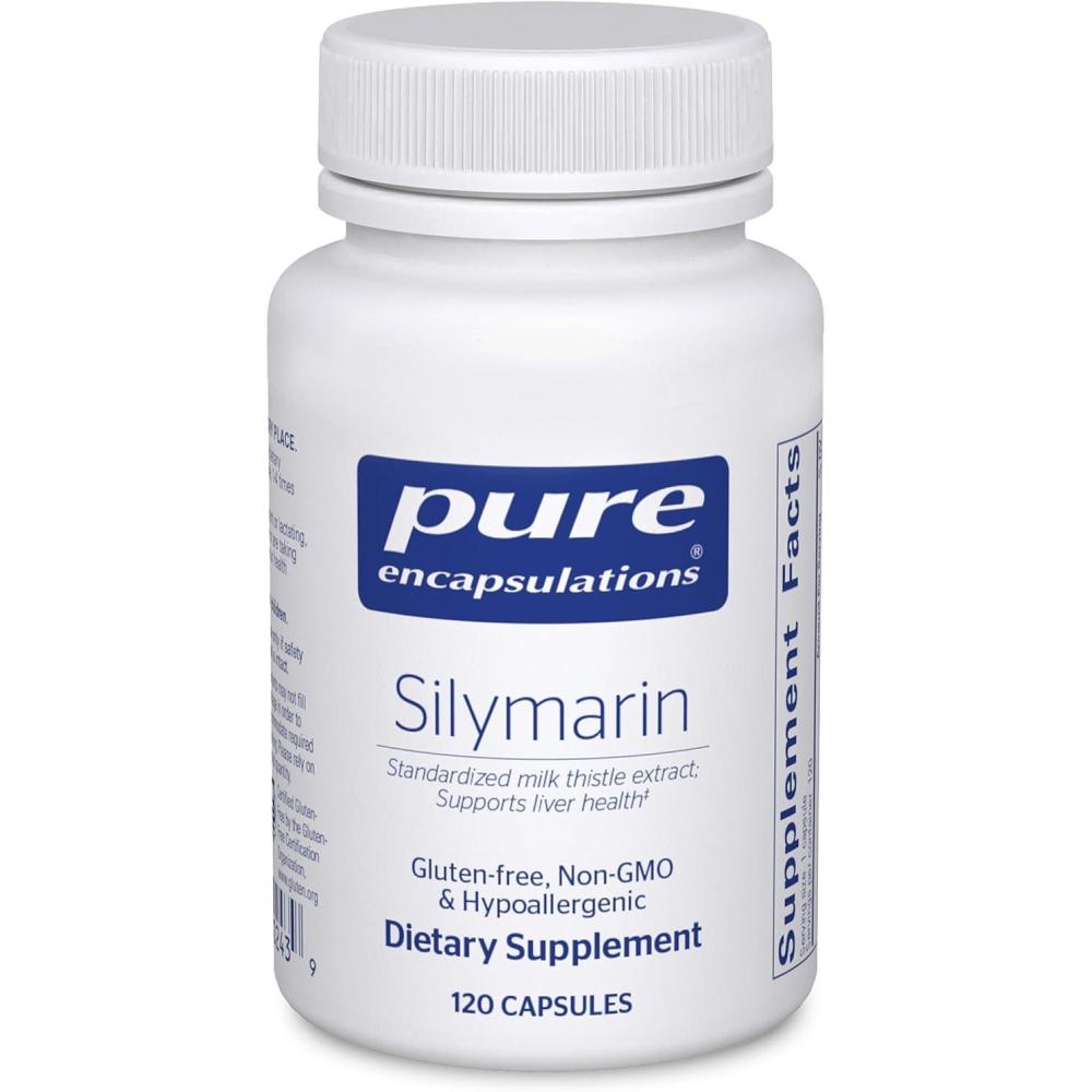 image:imagePure Encapsulations Silymarin 250 mg Milk Thistle Per Capsule Liver Health Support Antioxidants Supplement NonGMO amp Vegan 120 Capsules120 Count Pack of 1