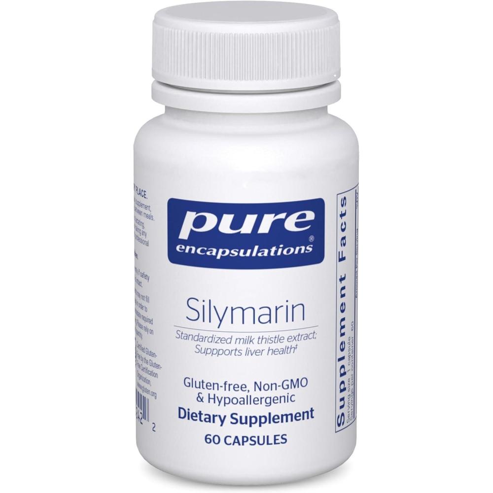 image:imagePure Encapsulations Silymarin 250 mg Milk Thistle Per Capsule Liver Health Support Antioxidants Supplement NonGMO amp Vegan 120 Capsules60 Count Pack of 1