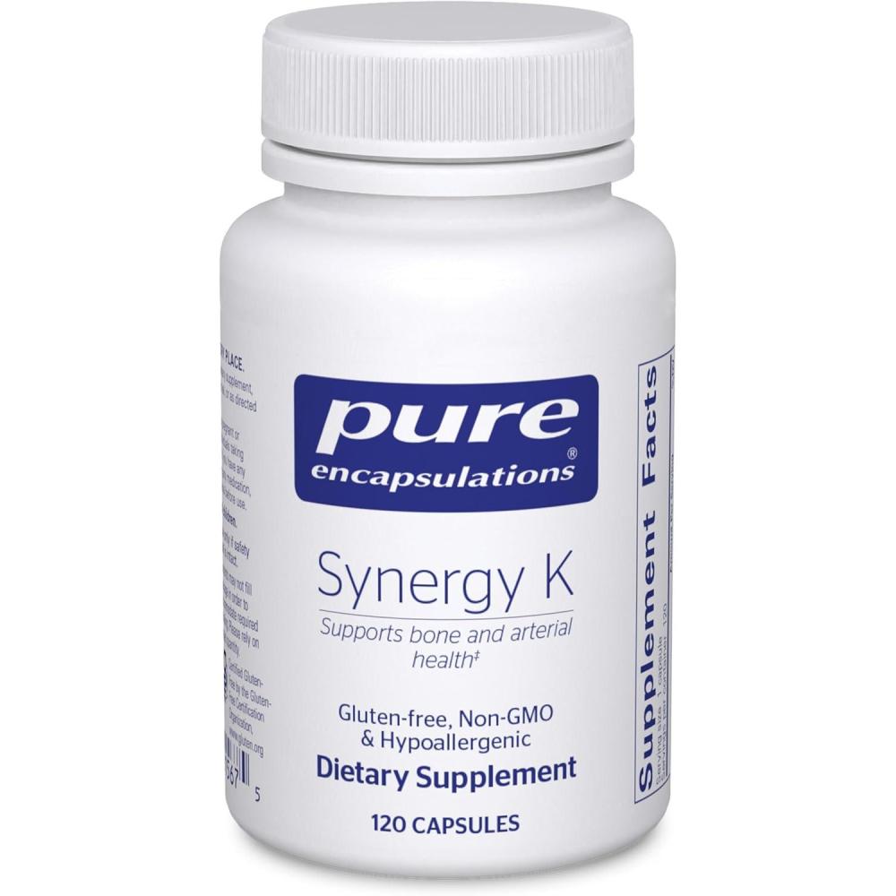 image:imagePure Encapsulations Synergy K with Vitamin K1 K2 amp D3 Supports Bones Blood Vessels Vascular Elasticity amp Calcium Utilization Includes Cholecalciferol Gluten Free amp NonGMO 60 Capsules120 Count Pack of 1