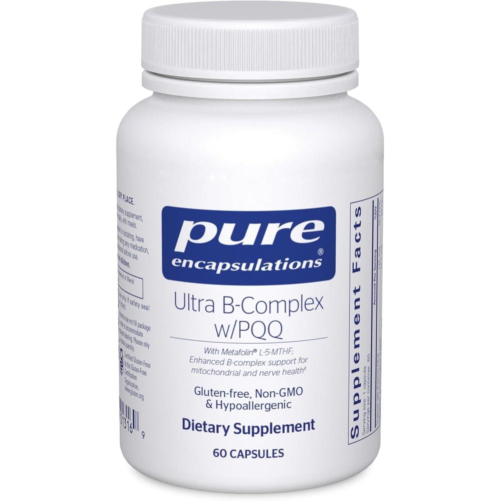 image:imagePure Encapsulations Ultra BComplex with PQQ Vitamin B Supplement to Support Nerves Cells Methylation and Mitochondrial Health 60 Capsules60 Count Pack of 1