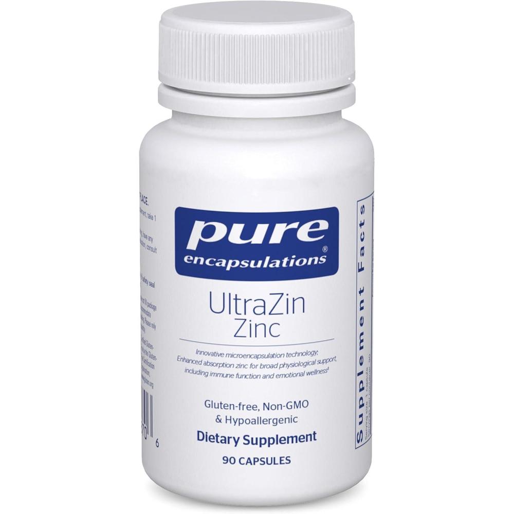 image:imagePure Encapsulations UltraZin Zinc Enhanced Absorption Mineral Support for Metabolism and Immune Health 90 Capsules