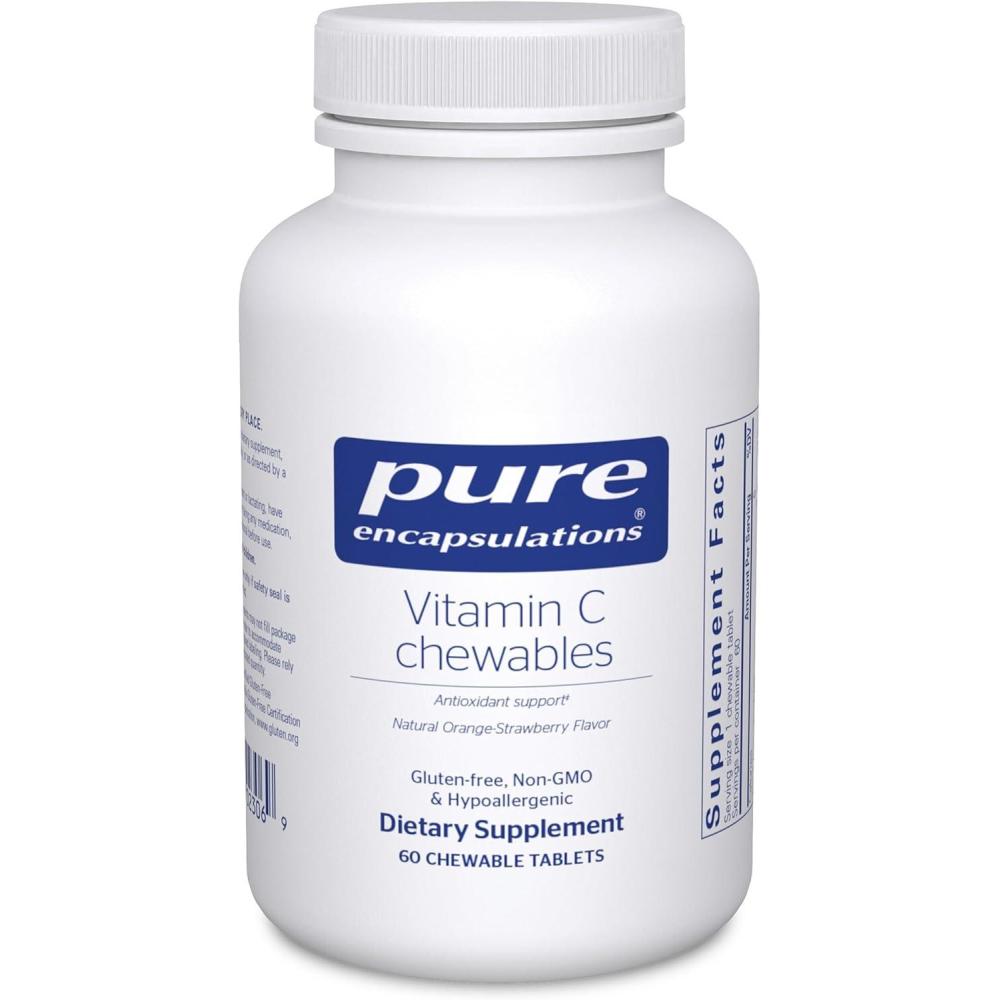 image:imagePure Encapsulations Vitamin C Chewables Support for Healthy Immune Function and Antioxidant Support 60 Chewable Tablets Natural OrangeStrawberry Flavor