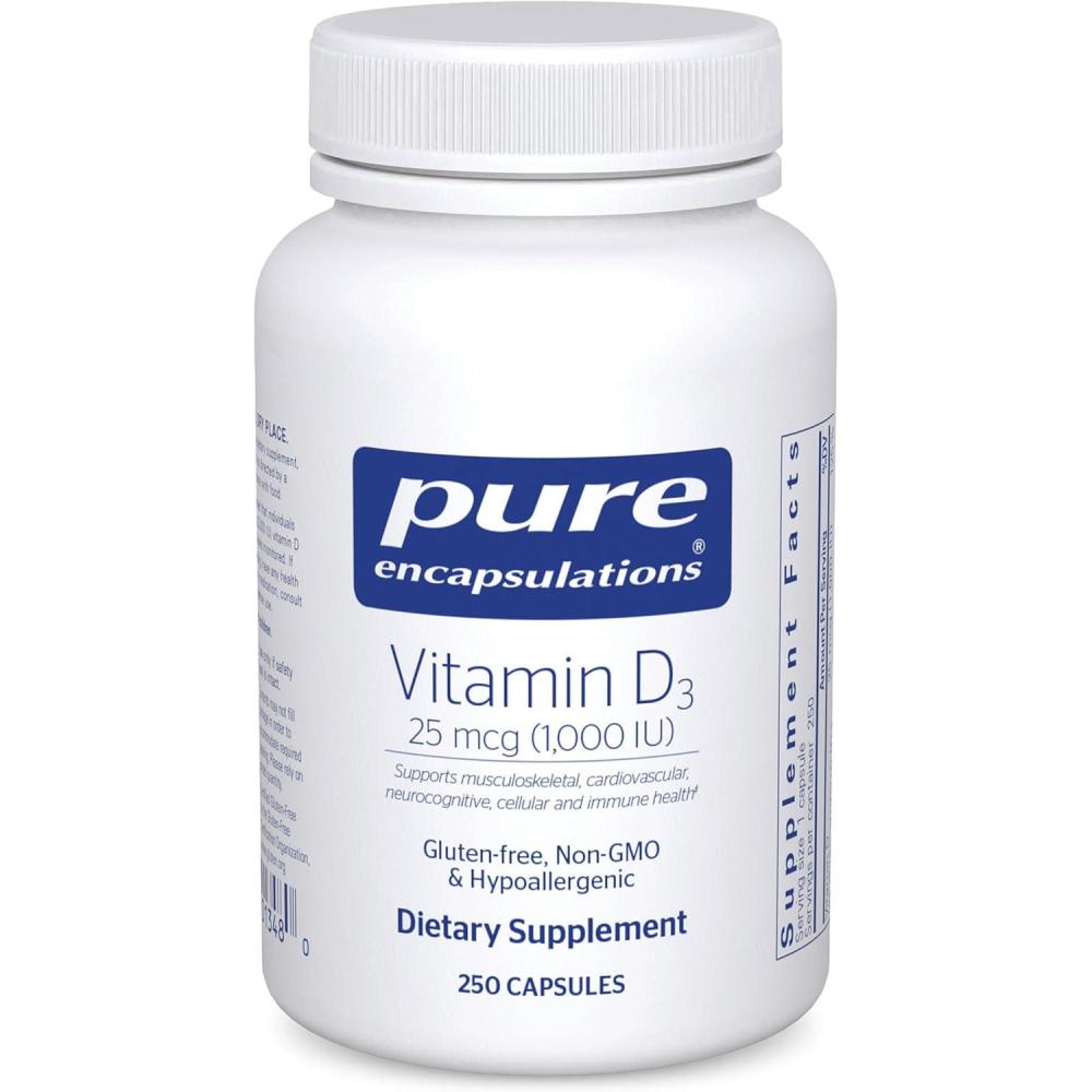 image:imagePure Encapsulations Vitamin D3 25 mcg 1000 IU Supplement to Support Bone Joint Breast Heart Colon amp Immune Health with Premium Vitamin D 30 Capsules250 Count Pack of 1