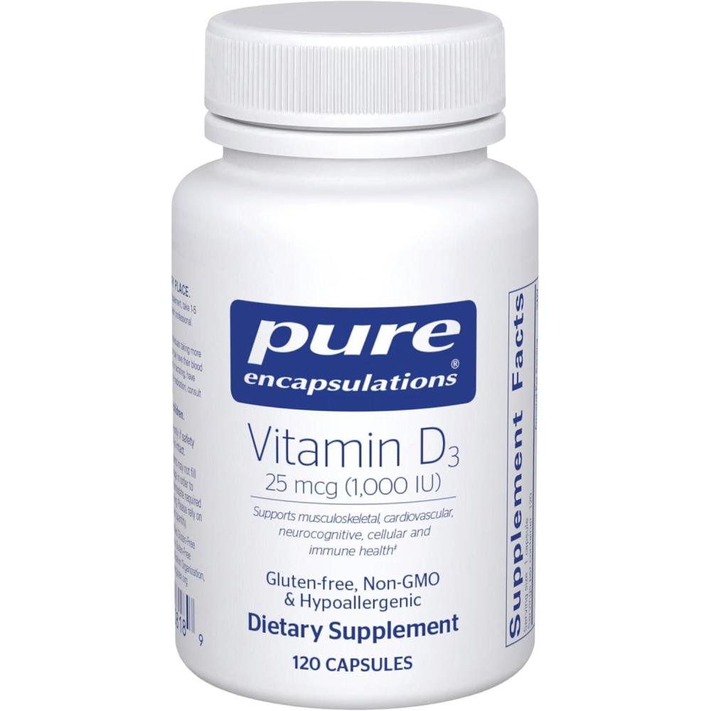 image:imagePure Encapsulations Vitamin D3 25 mcg 1000 IU Supplement to Support Bone Joint Breast Heart Colon amp Immune Health with Premium Vitamin D 30 Capsules120 Count Pack of 1