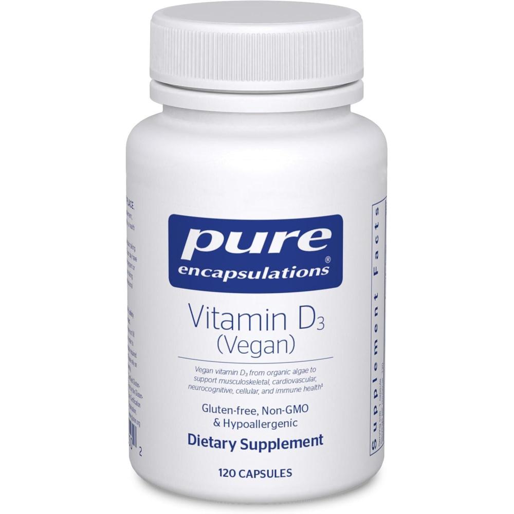image:imagePure Encapsulations Vitamin D3 Vegan Support for Musculoskeletal Cardiovascular Neurocognitive Cellular and Immune Health 120 Capsules
