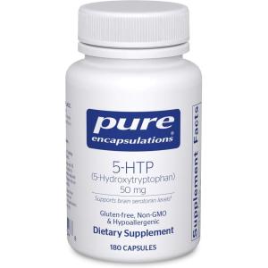 Pure Encapsulations 5-HTP 50 mg | 5-Hydroxytryptophan Supplement for Brain, Sleep, Eating Behavior, and Serotonin Support* | 60 Capsules(180 Count (Pack of 1))