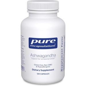 Pure Encapsulations Ashwagandha – 500 mg Ashwagandha Extract – Metabolism & Stress Support – Immune Support – GMO Free & Vegan – 120 Capsules(120 Count (Pack of 1))