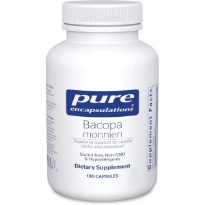 Pure Encapsulations Bacopa Monnieri | Supplement for Brain, Memory, Concentration, and Stress Support* | 180 Capsules(180 Count (Pack of 1))