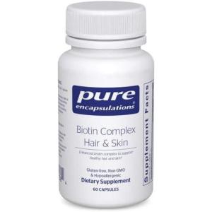 Pure Encapsulations Biotin Complex Hair & Skin | Biotin Complex for Healthy Hair and Skin Support | 60 Capsules