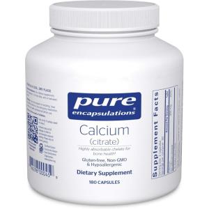 Pure Encapsulations Calcium (Citrate) – Supplement for Bone, Teeth, Colon, and Cardiovascular Health Support* – with Premium Calcium Citrate – 180 Capsules(180 Count (Pack of 1))