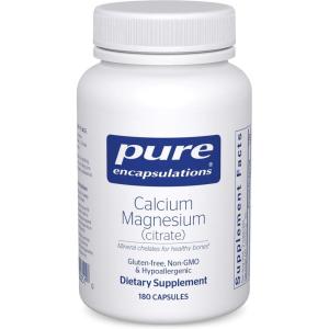 Pure Encapsulations Calcium Magnesium (Citrate) – 240 g Calcium & 240 g Magnesium – Bone Health Support – Non-GMO & Vegan – 180 Capsules(180 Count (Pack of 1))