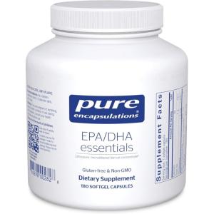Pure Encapsulations EPA/DHA Essentials – Fish Oil Concentrate Supplement to Support Cardiovascular Health – Premium EPA & DHA Supplement with Omega 3-90 Softgel Capsules(180 Count (Pack of 1))