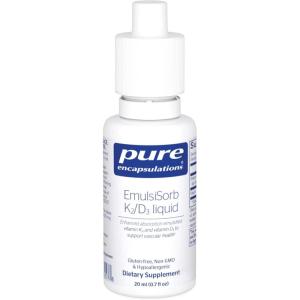 Pure Encapsulations EmulsiSorb K2/D3 Liquid | Enhanced-Absorption Emulsified Vitamin K2 and Vitamin D3 for Vascular Health Support | 0.7 Fl Oz